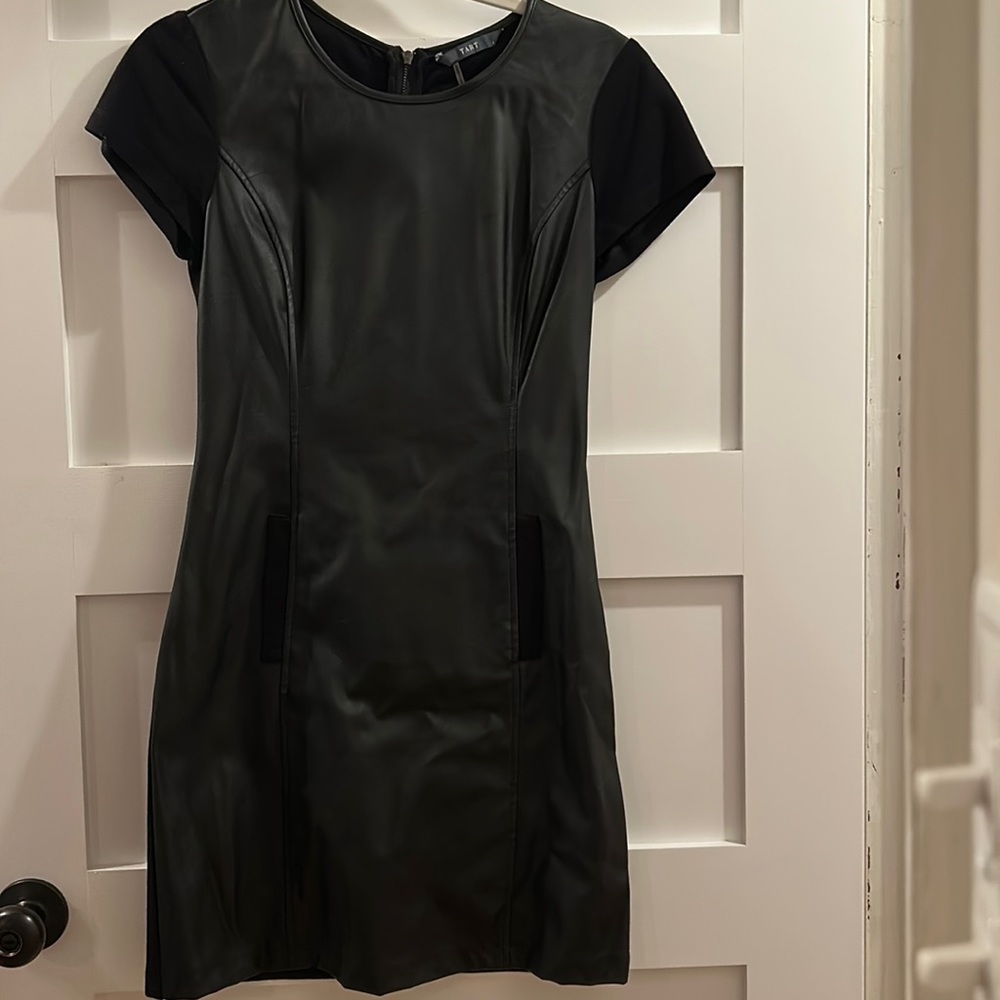 Tart Leather/Knit Dress with Front Pocket Size Small